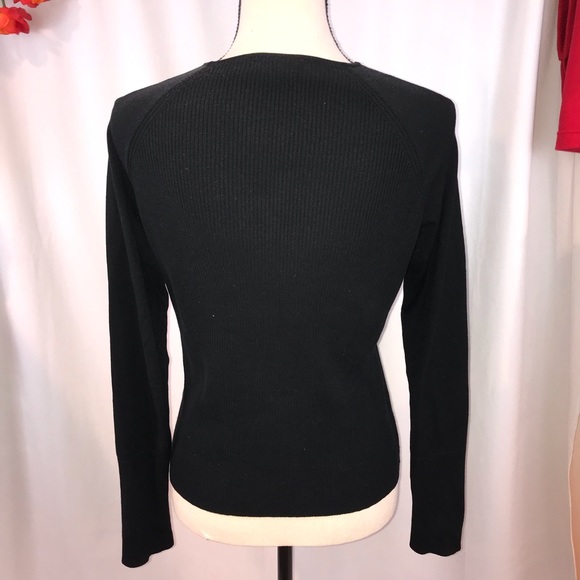 Vintage 90’s silk blend ribbed black sweater - Picture 7 of 8